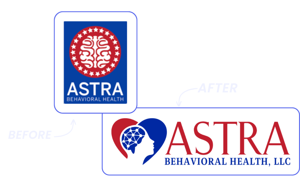 Before and After Logo Design for Astra Behavioral Health in KY